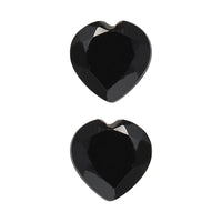 Thai Black Spinel Set of 2 (Hrt 5 mm) 0.99 ctw Loose Gemstone