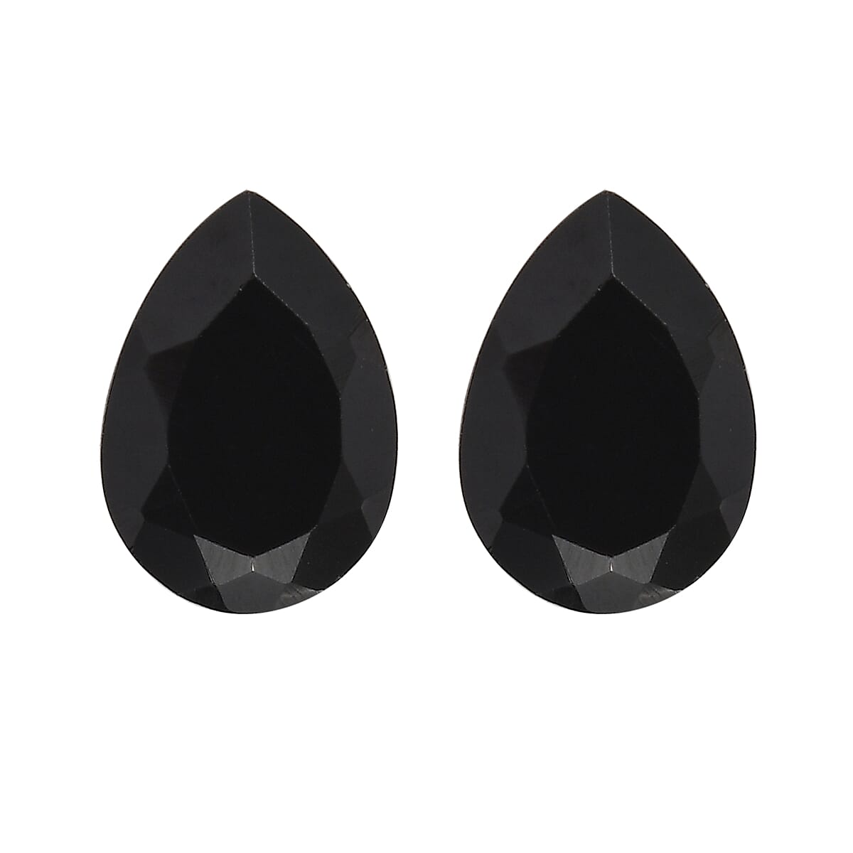 Thai Black Spinel Set of 2 (Pear 6x4 mm) 1.02 ctw Loose Gemstone