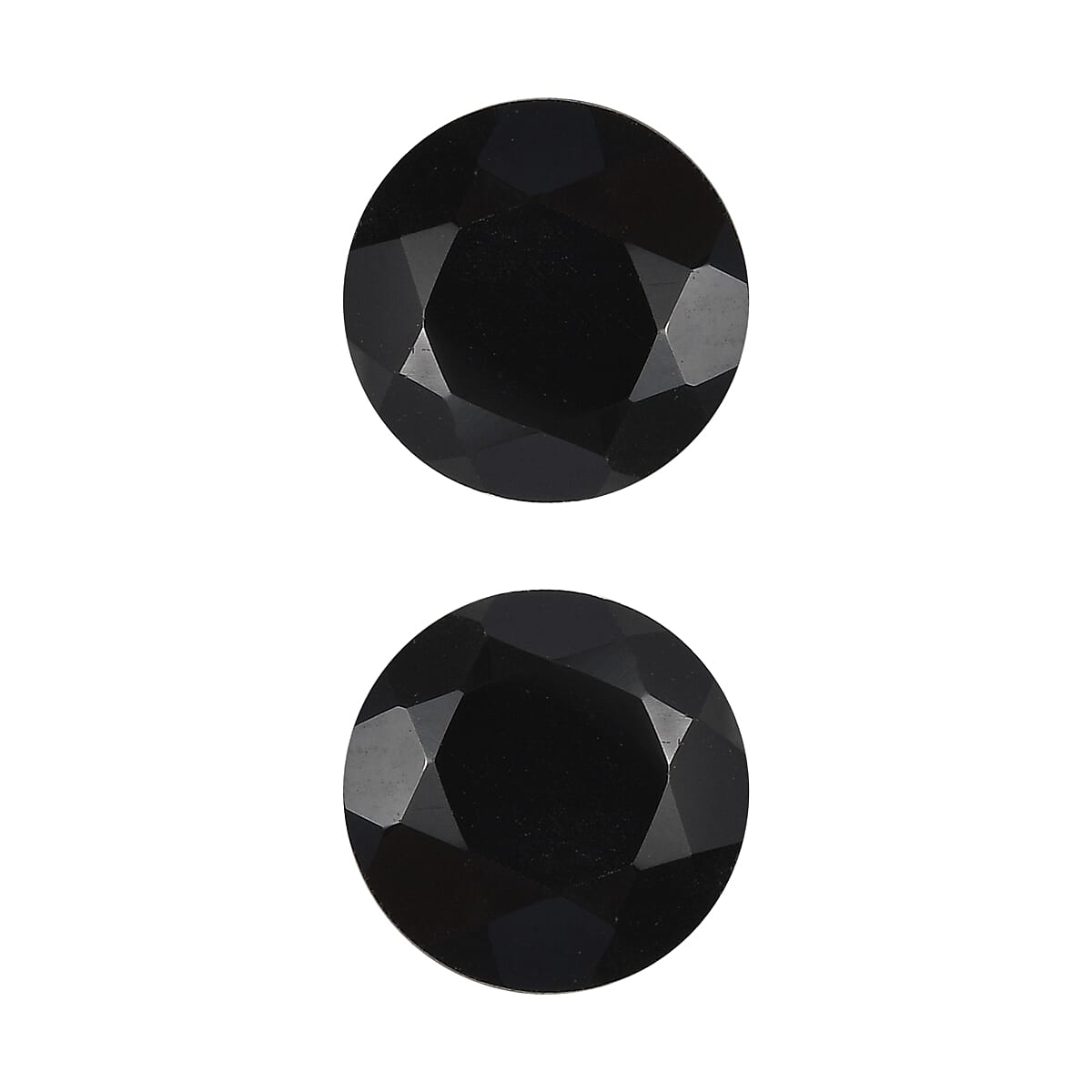 Thai Black Spinel Set of 2 (Rnd 8 mm) 4.14 ctw Loose Gemstone