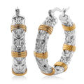 EverTrue Byzantine Hoop Earrings in ION Plated YG and Stainless Steel ( Two Tone) - Sticky add to cart bar