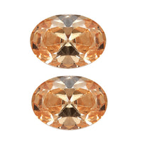 Simulated Champagne Diamond Set of 2 (Ovl 7x5 mm) 2.19 ctw Loose Gemstone