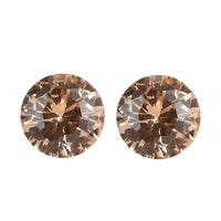 Simulated Champagne Diamond Set of 2 (Rnd 5 mm) Loose Gemstone 1.52 ctw Loose Gemstone