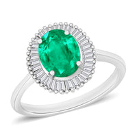 Rhapsody AAAA Kagem Zambian Emerald and E-F VS2 Diamond 1.60 ctw Ring in 950 Platinum