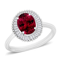 Rhapsody AAAA Ouro Fino Rubellite and E-F VS2 Diamond 1.60 ctw Ring in 950 Platinum