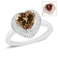Luxoro Premium Turkizite and G-H I2 Diamond 2.40 ctw Ring in 14K White Gold