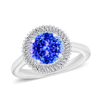 Luxoro Premium Tanzanite and Diamond G-H I2 Ring in 14K White Gold (Size 10.0) 2.50 ctw