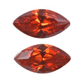 Simulated Garnet Color Diamond Set of 2 (Mrq 5x2.5 mm) 0.38 ctw Loose Gemstone - Sticky add to cart bar