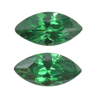 Simulated Green Diamond Set of 2 (Mrq 6x3 mm) 0.68 ctw Loose Gemstone