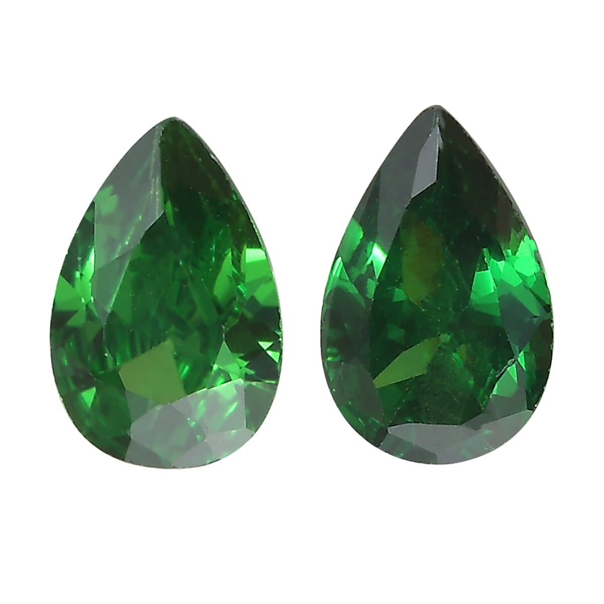 Simulated Green Diamond Set of 2 (Pear 6x4 mm) 0.47 ctw Loose Gemstone
