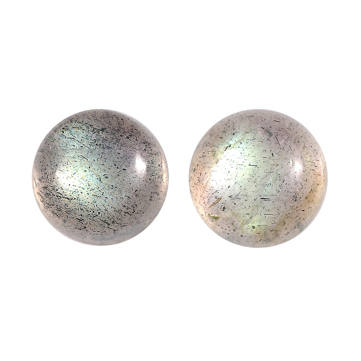 Malagasy Labradorite Set of 2 (Rnd 6 mm) 1.80 ctw Loose Gemstone