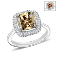 Luxoro Premium Turkizite and Diamond G-H I2 Ring in 14K White Gold (Size 10.0) 2.85 ctw