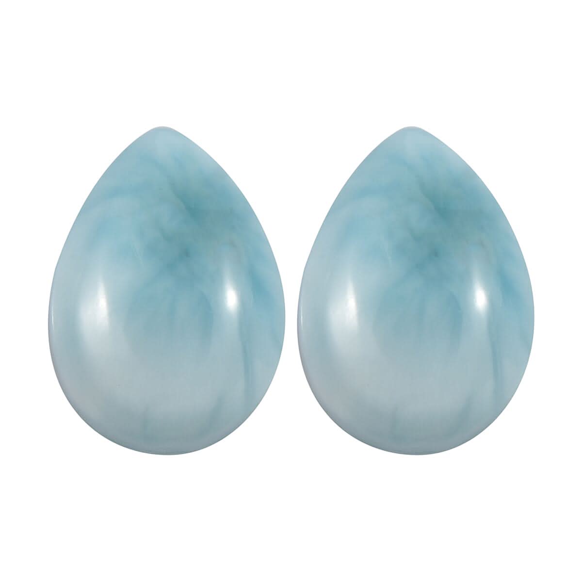 Larimar Set of 2 (Pear 7x5 mm) 1.62 ctw Loose Gemstone