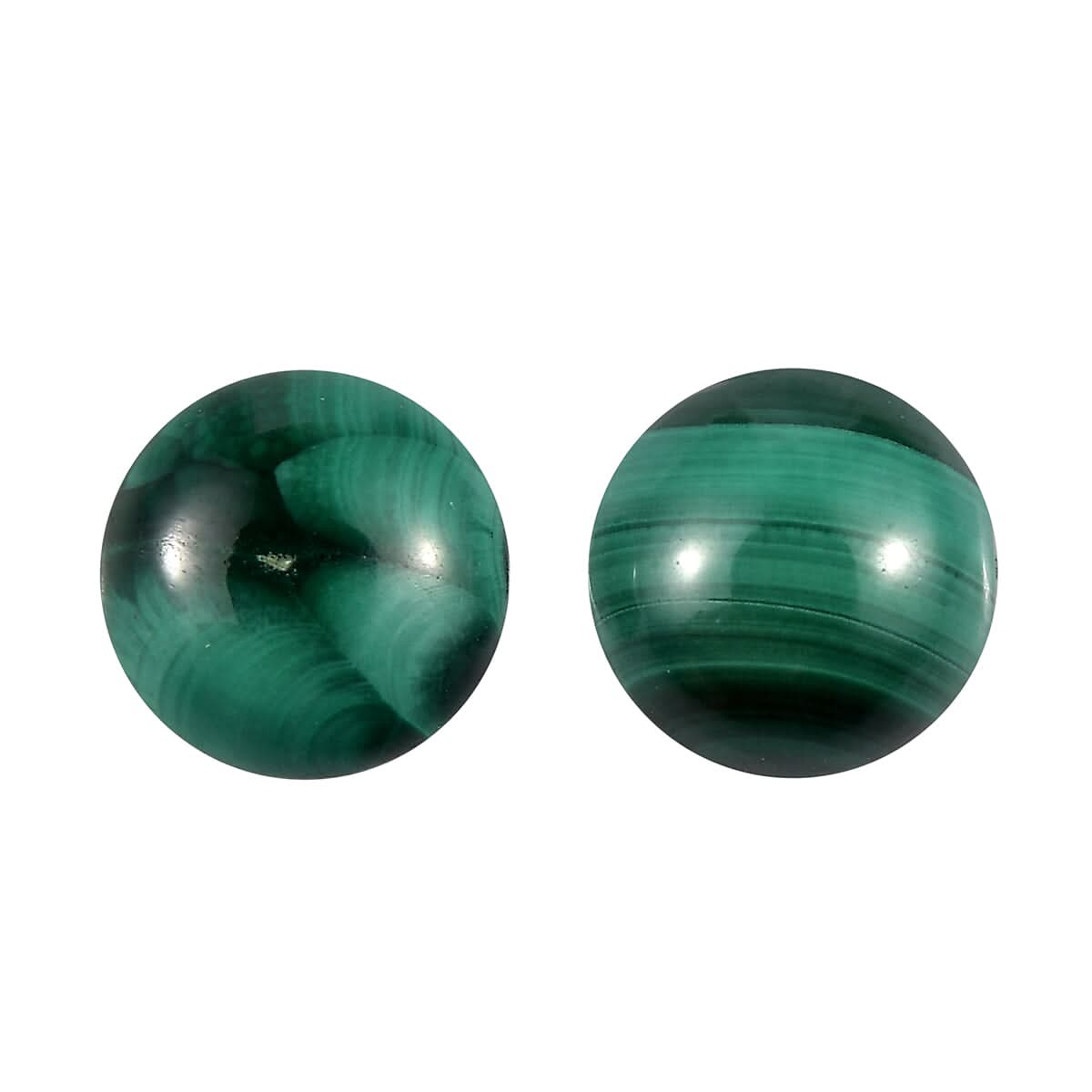 African Malachite Set of 2 (Rnd 6 mm) 1.78 ctw Loose Gemstone