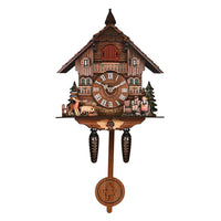 Handcrafted Cuckoo Pendulum Quartz Movement Bird Wall Clock with Sound (Battery Not Included)