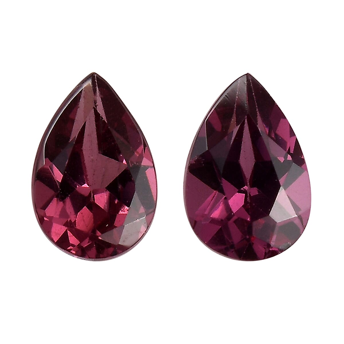 AA Orissa Rose Garnet Set of 2 (Pear 6x4mm) 0.93 ctw Loose Gemstone
