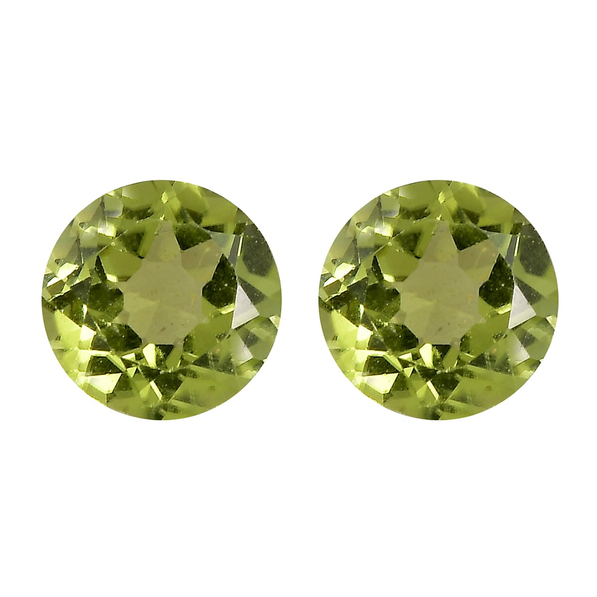Set of 2 Peridot (Rnd 5 mm) 0.81 ctw Loose Gemstone