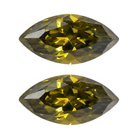 Simulated Peridot Diamond Set of 2 (Mrq 5x2.5mm) 0.41 ctw Loose Gemstone