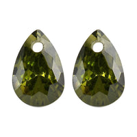 Simulated Peridot Diamond Set of 2 (Pear 6x4mm) 1.19 ctw Loose Gemstone