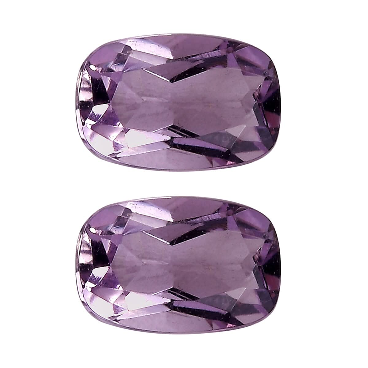 Set of 2 Rose De France Amethyst (Cush 6x4 mm) 0.86 ctw Loose Gemstone