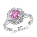 Pink Lotus Moissanite, Moissanite Ring in Rhodium Over Sterling Silver (Size 10.0) 1.35 ctw - Sticky add to cart bar