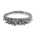 Bali Legacy Niassa Ruby (FF), Multi Gemstone Bangle Bracelet in Sterling Silver (7.25 In) 10.25 ctw - Sticky add to cart bar