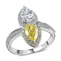 SGL Certified 950 Platinum Luxuriant Lab Grown Yellow and White Diamond (VS) Bypass Ring (Size 10.0) 2.50 ctw - Sticky add to cart bar