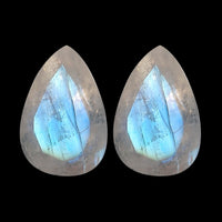 Set of 2 Rainbow Moonstone (Pear 6x4 mm) 0.68 ctw Loose Gemstone
