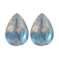 Set of 2 Rainbow Moonstone (Pear 7x5 mm) 1.04 ctw Loose Gemstone