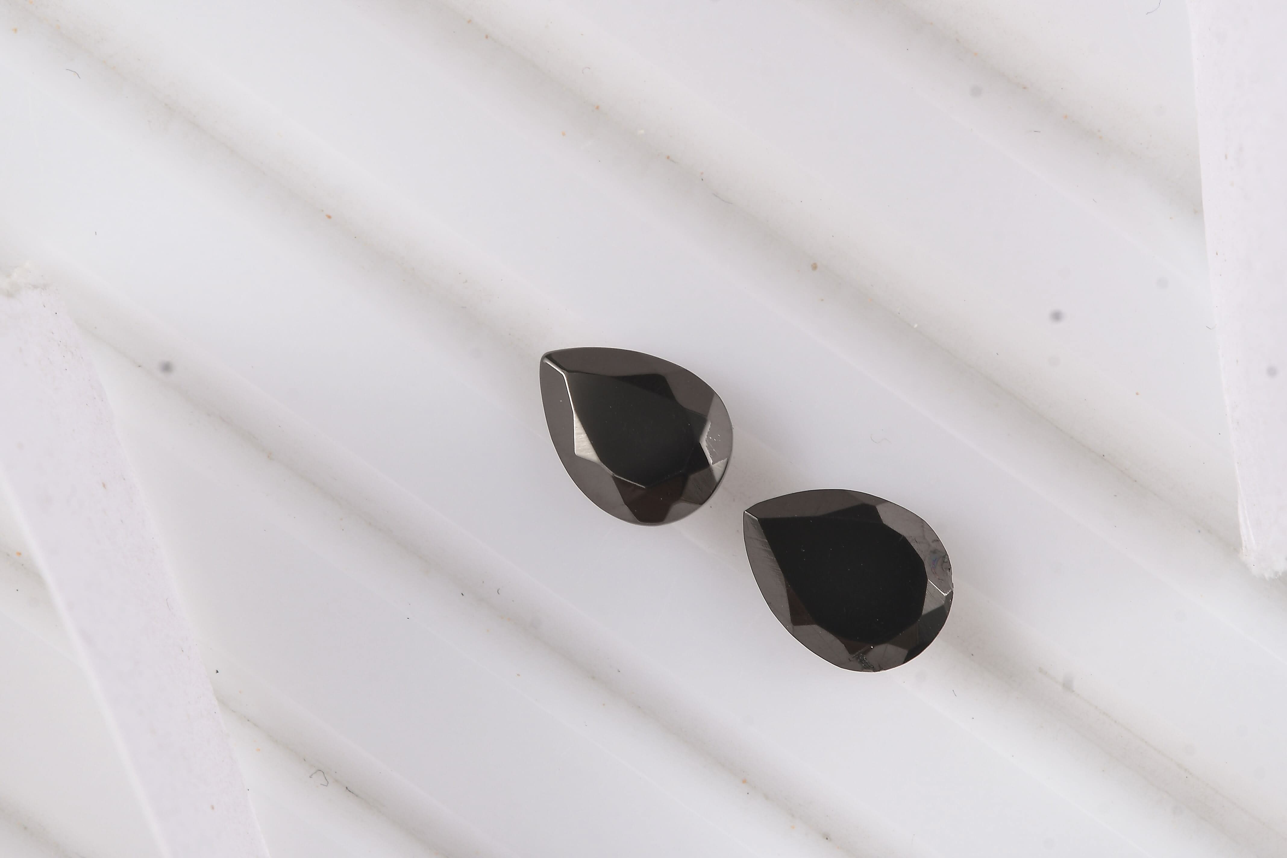 Set of 2 Elite Shungite (Pear 8x6 mm) 1.14 ctw Loose Gemstone