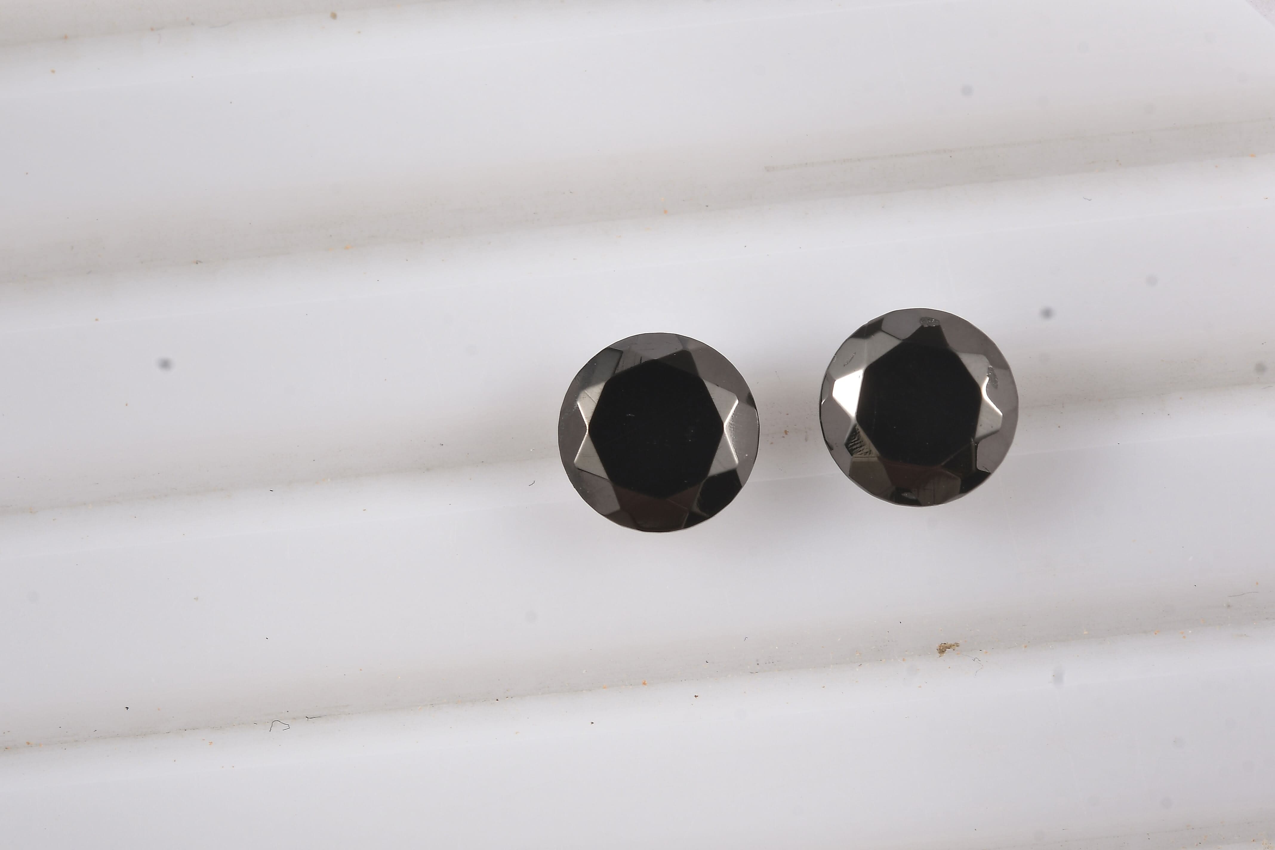 Set of 2 Elite Shungite (Rnd 7 mm) 1.47 ctw Loose Gemstone