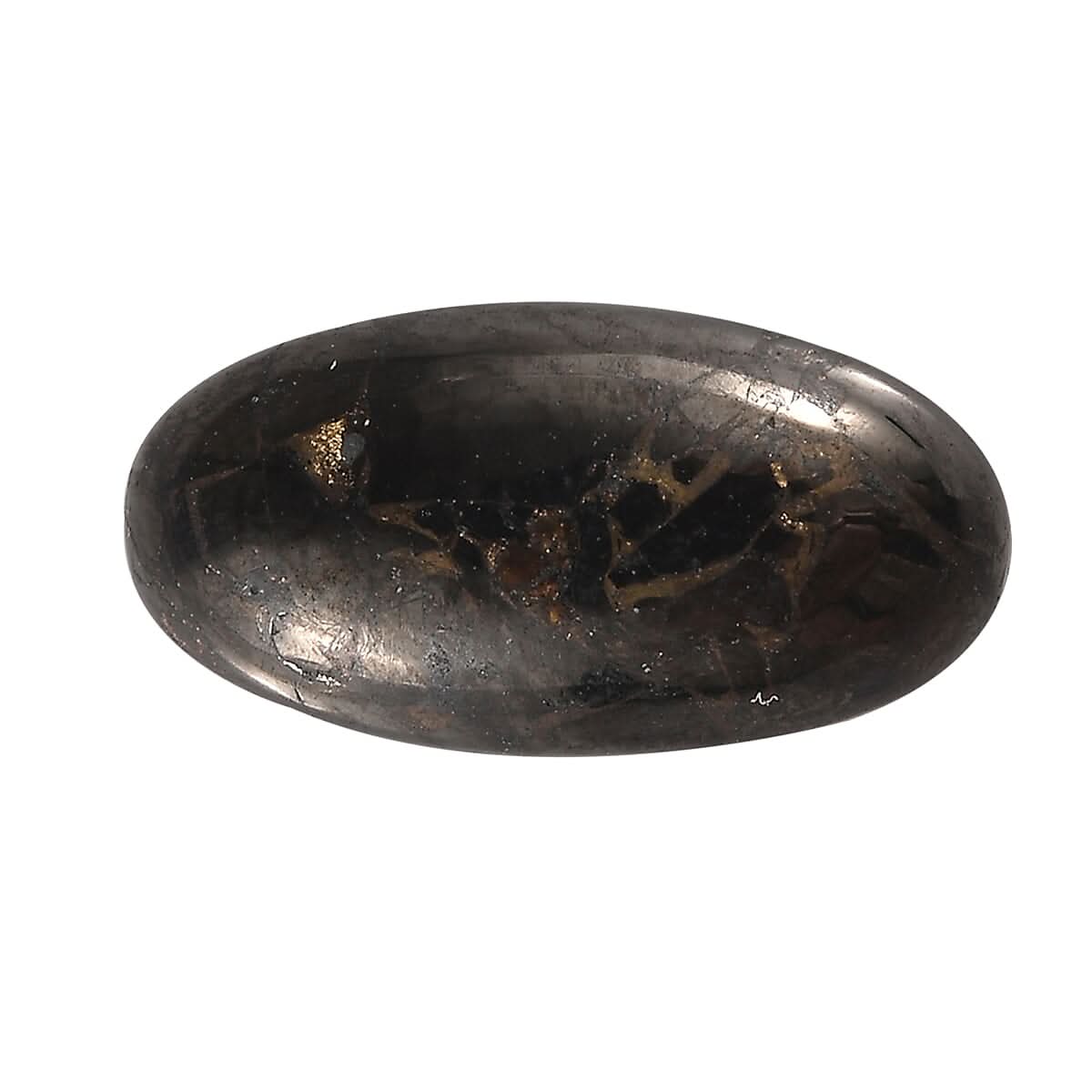 Matrix Silver Shungite (Ovl 12x6 mm) 1.27 ctw Loose Gemstone