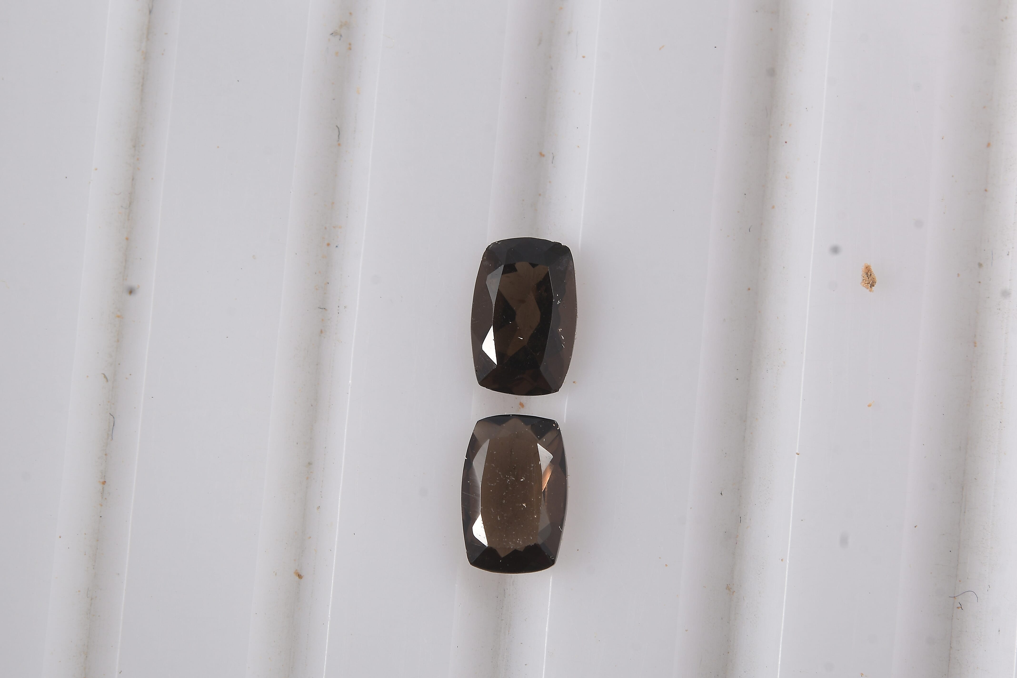 Smoky Quartz Set of 2 (Cush 6x4 mm) 0.80 ctw Loose Gemstone