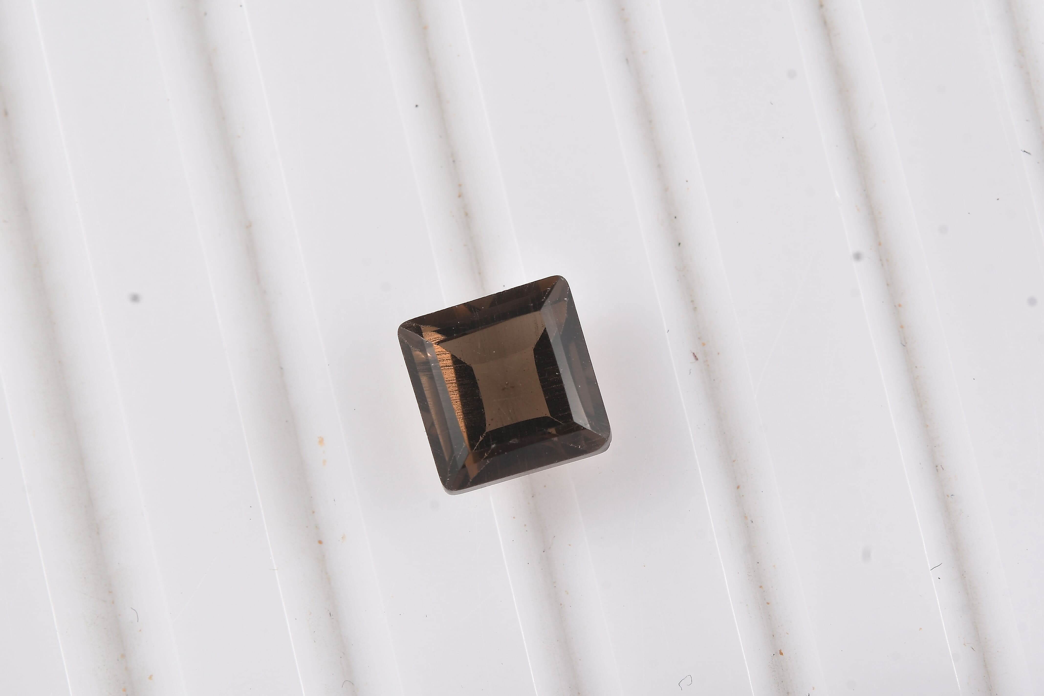 Smoky Quartz (Sqr 7 mm) 1.57 ctw Loose Gemstone