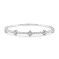 Modani 950 Platinum White Diamond Bangle Bracelet (9.0 In) Metal weight 14.13 Grams Including Spring Weight (0.5g) 1.44 ctw - Sticky add to cart bar