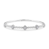 Modani 950 Platinum White Diamond Bangle Bracelet (9.0 In) Metal weight 14.13 Grams Including Spring Weight (0.5g) 1.44 ctw