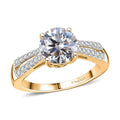 Moissanite 2.20 ctw Ring in 18K Vermeil Yellow Gold Over Sterling Silver (Size 10.0) - Sticky add to cart bar