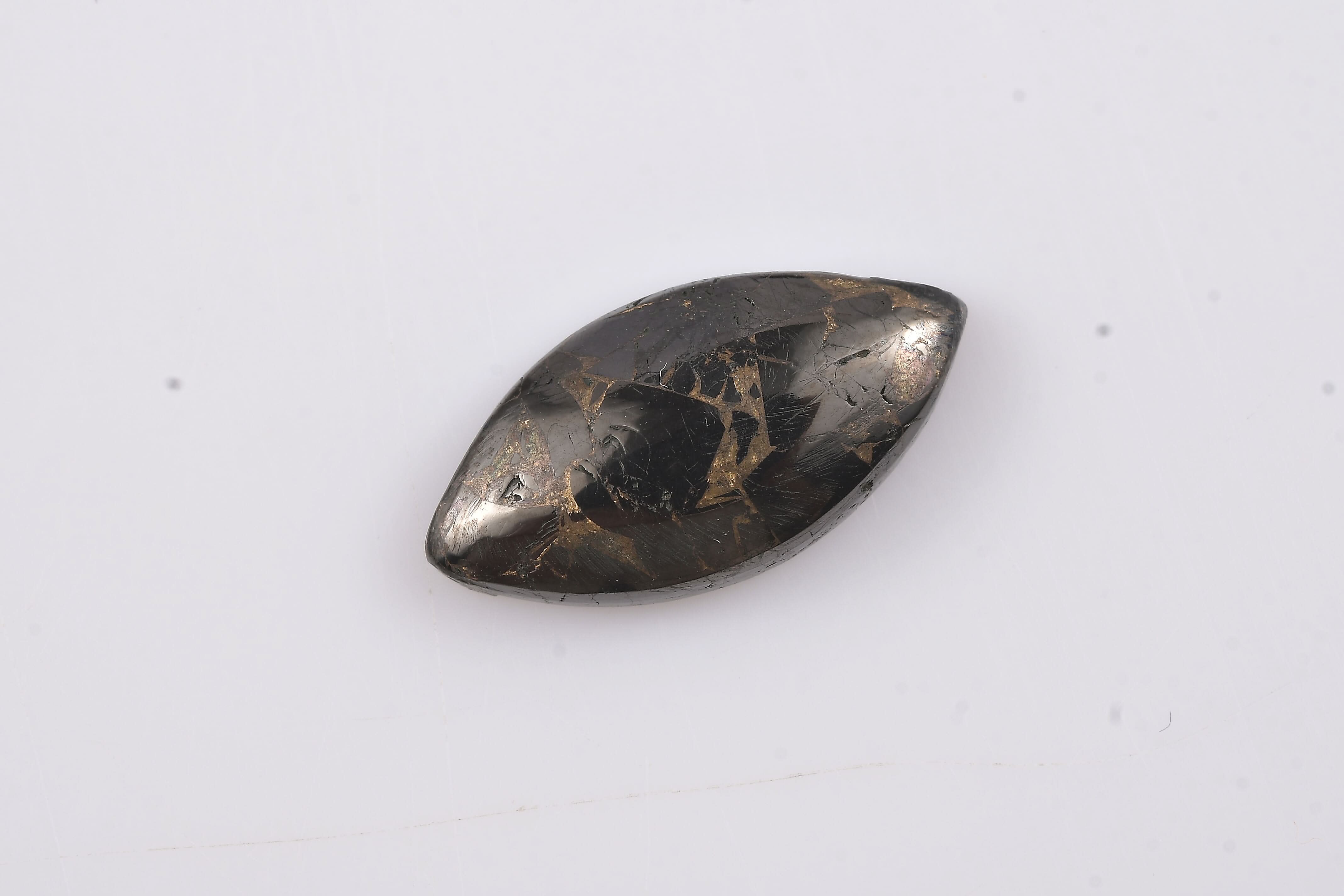 Matrix Silver Shungite (Mrq 20x10 mm) 3.23 ctw Loose Gemstone