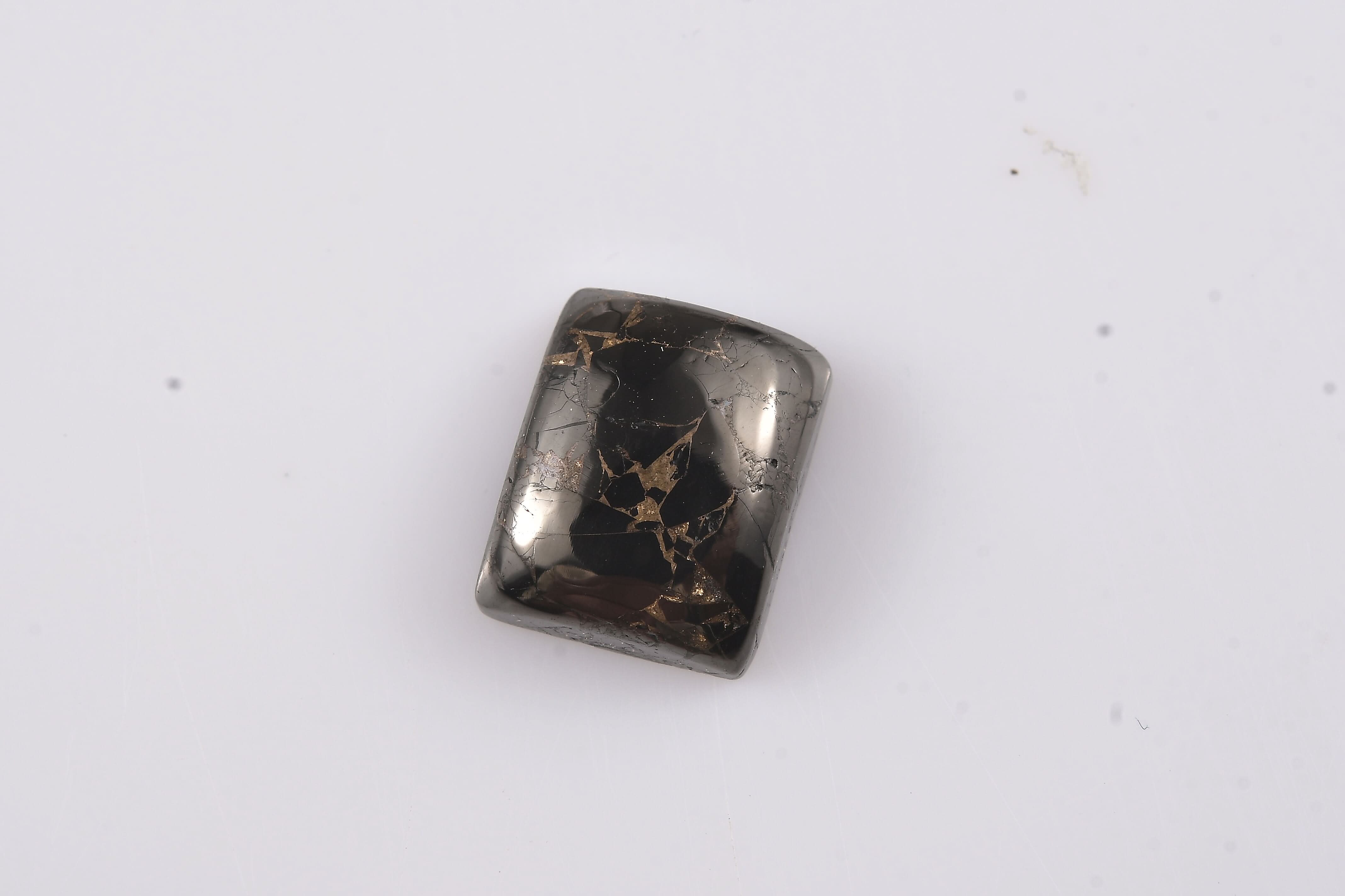 Matrix Silver Shungite (Oct 11x9 mm) 3.03 ctw Loose Gemstone