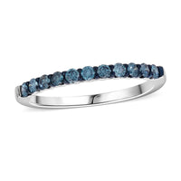 Venice Blue Diamond (I1-I2) 0.50 ctw Ring in Platinum Over Sterling Silver (Size 10.0)