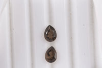 Smoky Quartz Set of 2 (Pear 7x5 mm) 1.15 ctw Loose Gemstone