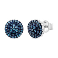 Venice Blue Diamond I1-I2 0.50 ctw A Touch of Luxury Earrings in Platinum Over Sterling Silver
