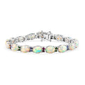Premium Ethiopian Welo Opal and Multi Gemstone 13.90 ctw Bracelet in Rhodium Over Sterling Silver (6.50 In) - Sticky add to cart bar
