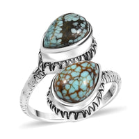 Artisan Crafted Blue Moon Turquoise 3.60 ctw Ring in Black Oxidized Sterling Silver (Size 10.0)