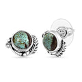 D'Joy Artisan Crafted Blue Moon Turquoise 3.70 ctw Feather Earrings in Black Oxidized Sterling Silver - Sticky add to cart bar
