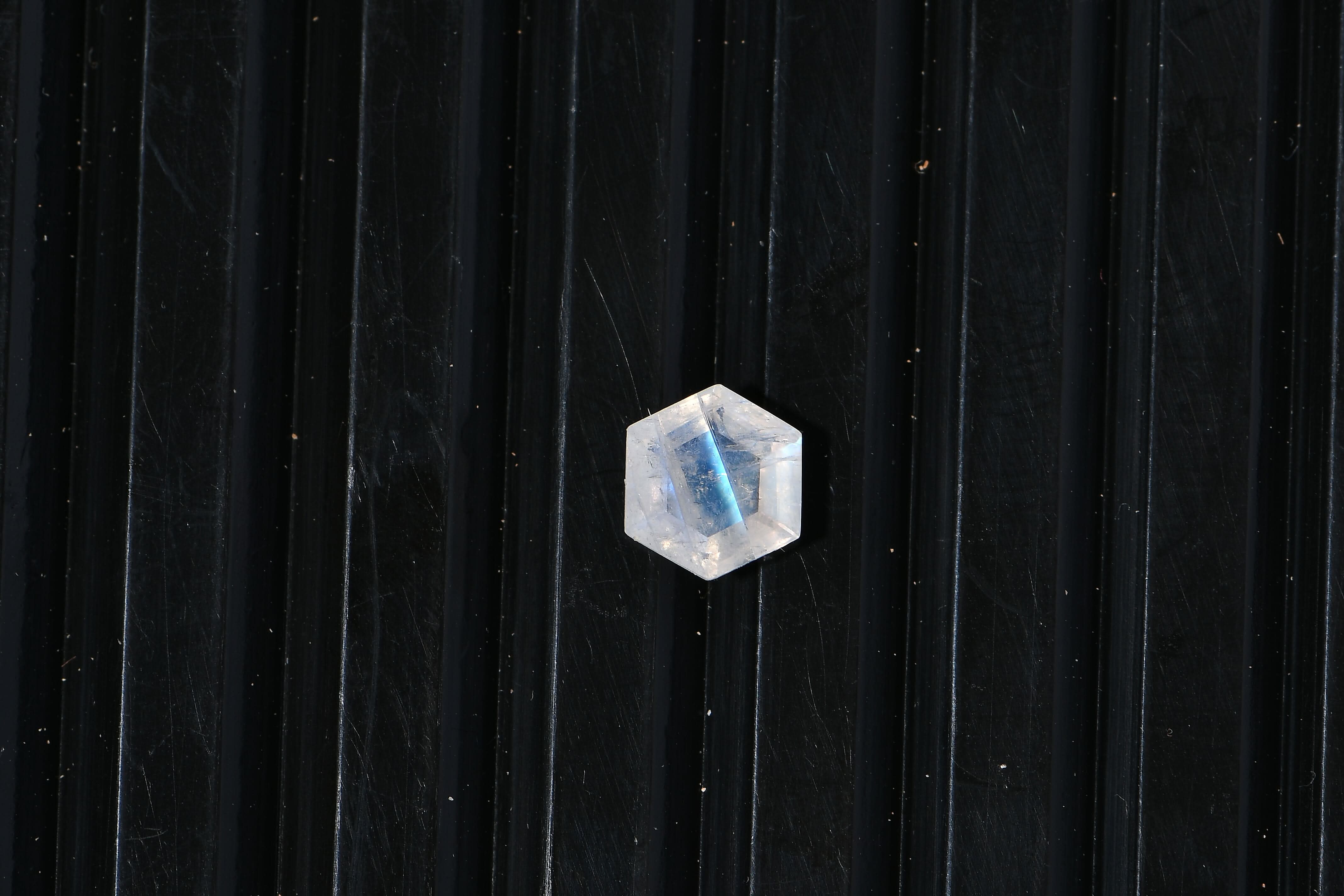 AA Rainbow Moonstone (Hexagon 6 mm) 0.80 ctw Loose Gemstone