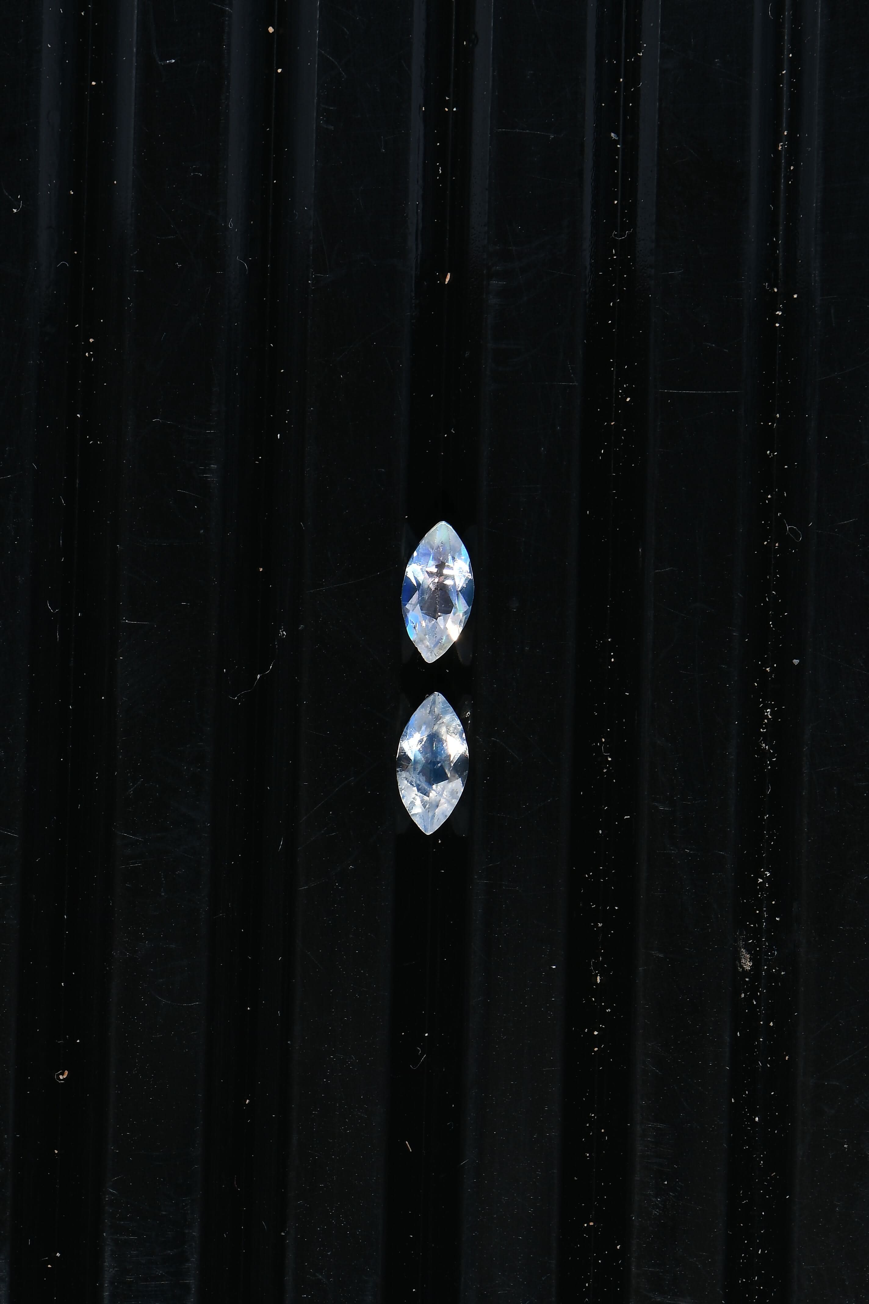 AA Rainbow Moonstone Set of 2 (Mrq 5x2.5 mm) 0.25 ctw Loose Gemstone