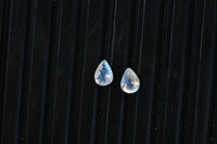 Set of 2 AA Rainbow Moonstone (Pear 7x5 mm) 1.26 ctw Loose Gemstone