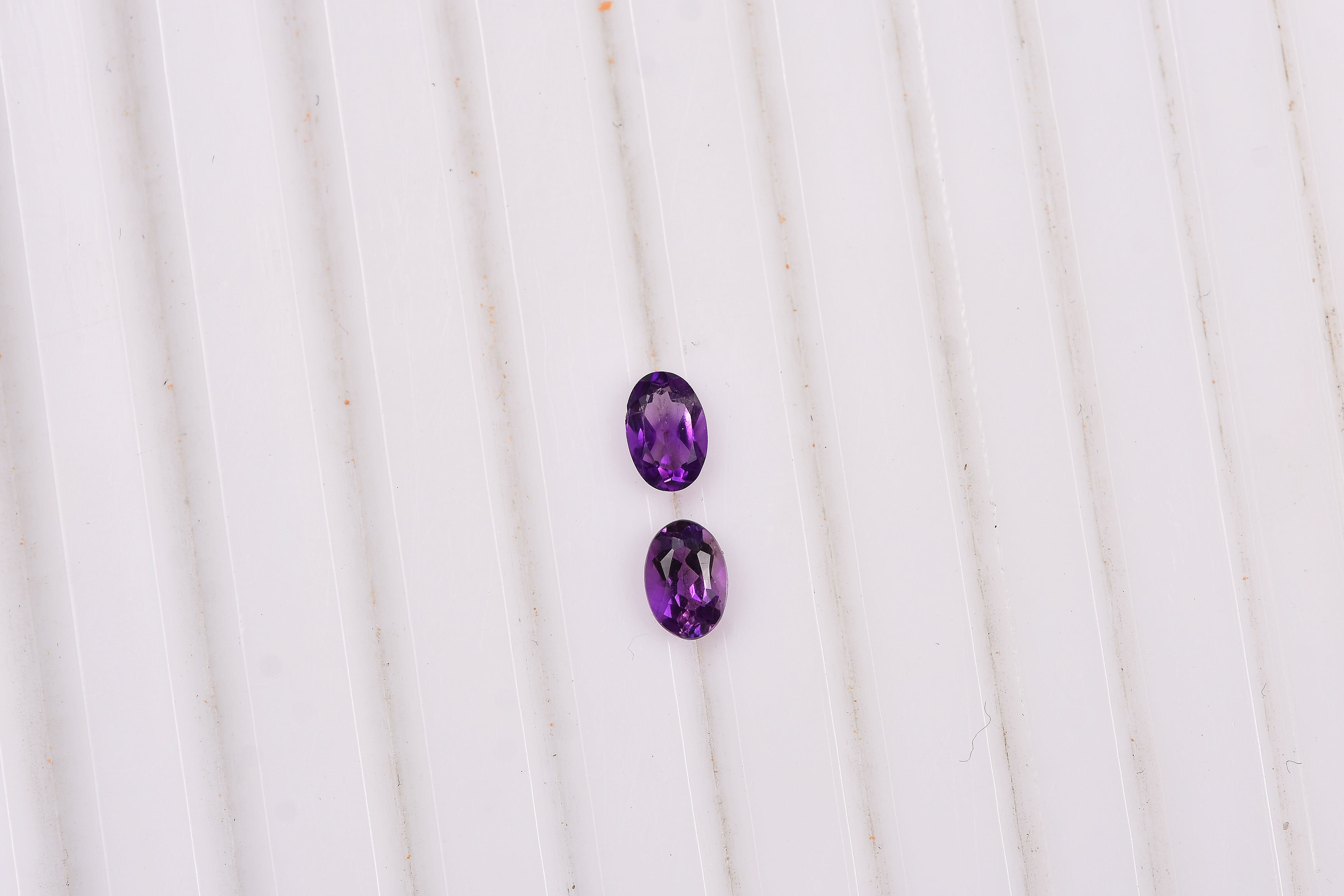 AA African Amethyst (Ovl 6x4 mm) 0.66 ctw Loose Gemstone