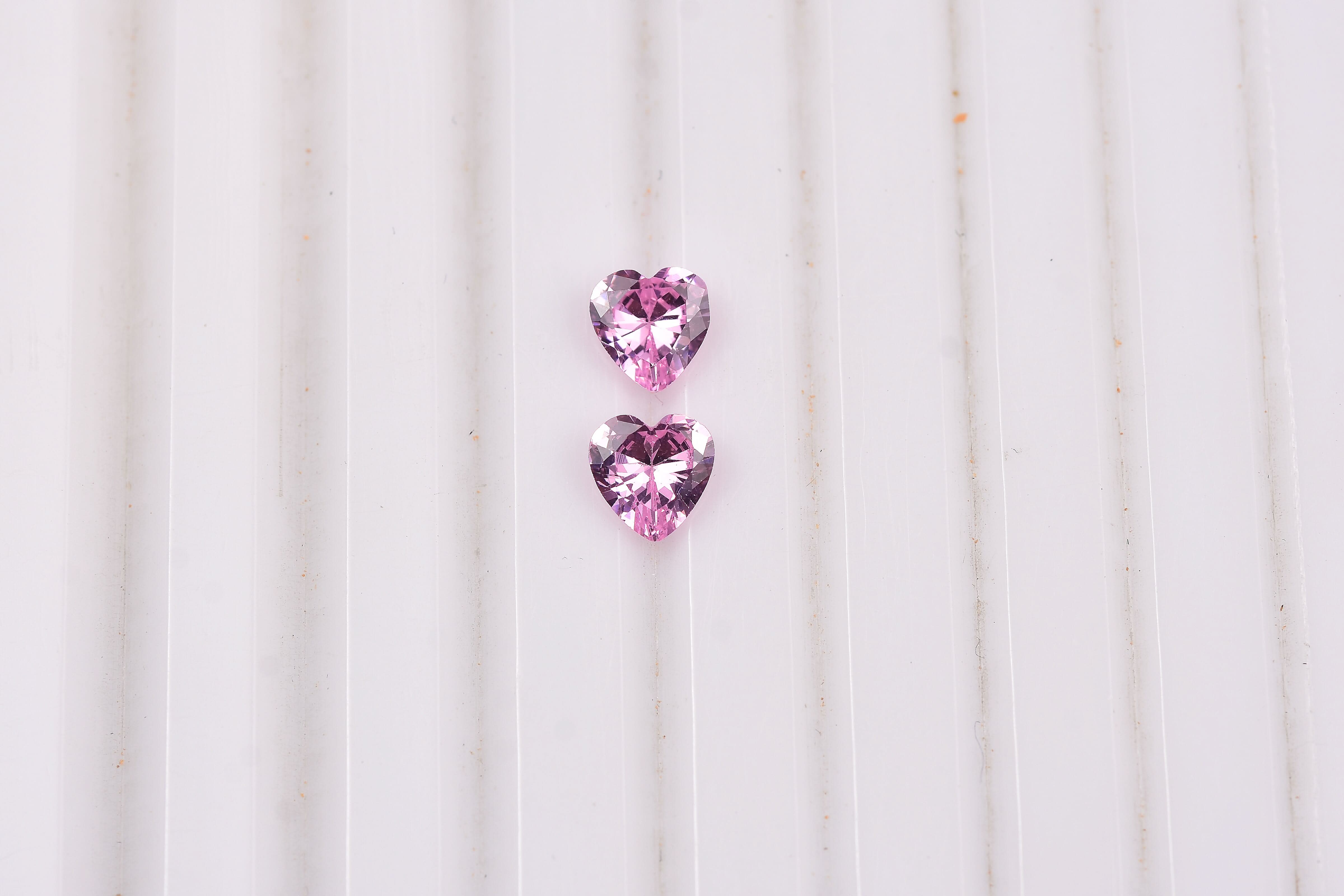 Simulated Pink Diamond (Hrt 6mm) 2.50 ctw Loose Gemstone