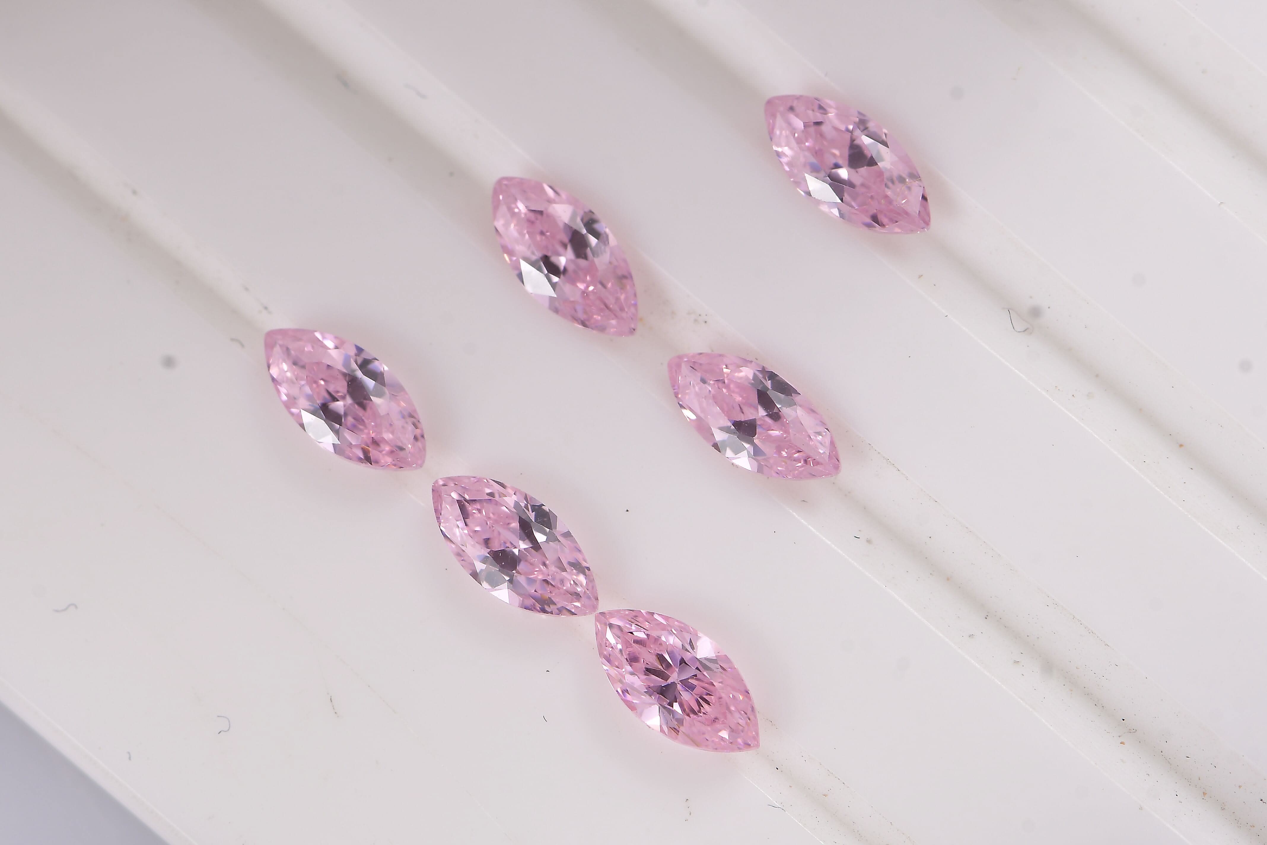 Simulated Pink Diamond (Mrq 5x2.5mm) 1.37 ctw Loose Gemstone